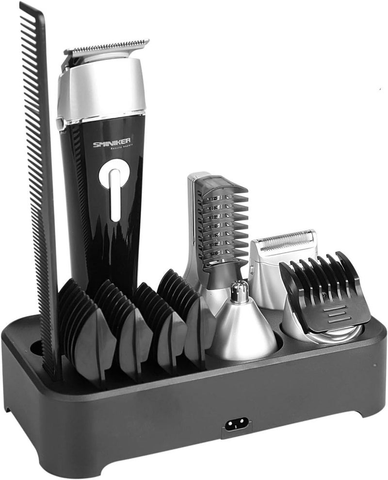Sminiker Professional 5 in 1 Multifunctional Waterproof Mans Grooming Kit Hair Clippers Beard Trimmer Kit Body Groomer Kit of Mustache Trimmer Nose Hair Trimmer Precision Trimmer 