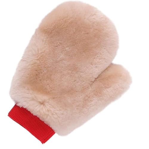 Gracefur UltraSoft Car Wash Mitt DoubleSided Sheepskin Wash Mitt ScratchFree Detailing Lambswool Extra Large Size Cleaning Gloves for Cars Fingers Pink