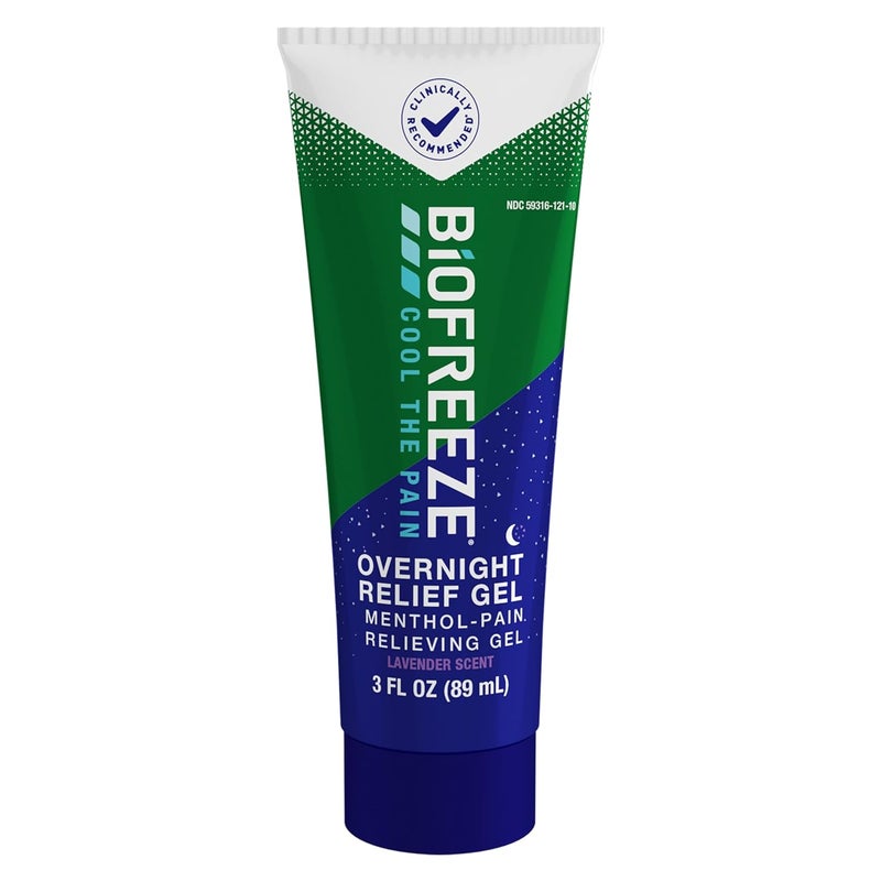 Biofreeze Overnight Gel Pain Relief Knee  Lower Back Pain Relief Arthritis Pain Reliever Neck Pain Relief Cooling Joint Pain Relief FSAHSA Eligible Lavender Scented Menthol Gel 3 Fl Oz - Image 1