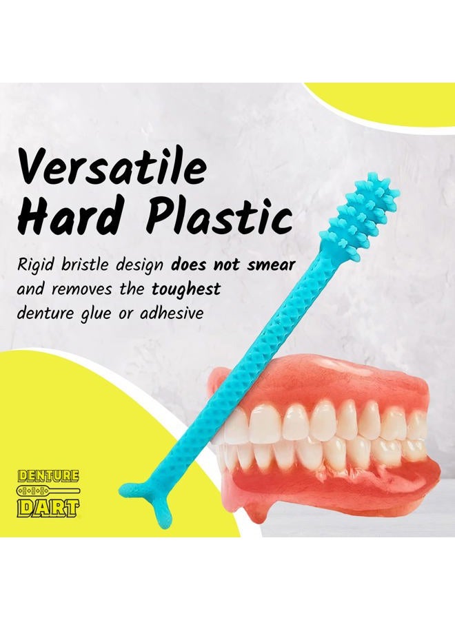 DENTURE DART أداة إزالة لاصق طقم الأسنان Denture Dart V2 - إزالة لاصق طقم الأسنان من الفم واللثة، أداة إزالة لاصق طقم الأسنان، ملحقات نظافة الفم، مع مقبض مزخرف وشعيرات صلبة - Image 5