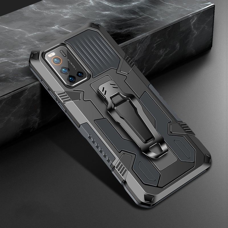 HuHa Case Cover For Vivo V19 Machine Armor Warrior Shockproof PC + TPU Protective Case(Gray) - Image 1