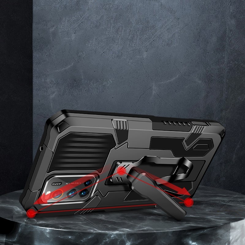 HuHa Case Cover For Vivo V19 Machine Armor Warrior Shockproof PC + TPU Protective Case(Gray) - Image 4