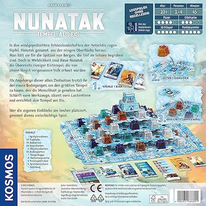 KOSMOS 683801 Nunatak Temple from EIS Family Game Cool 3D Construction 3D Tokens in Ice Look Strategy Game Board Game Board Game - Image 2