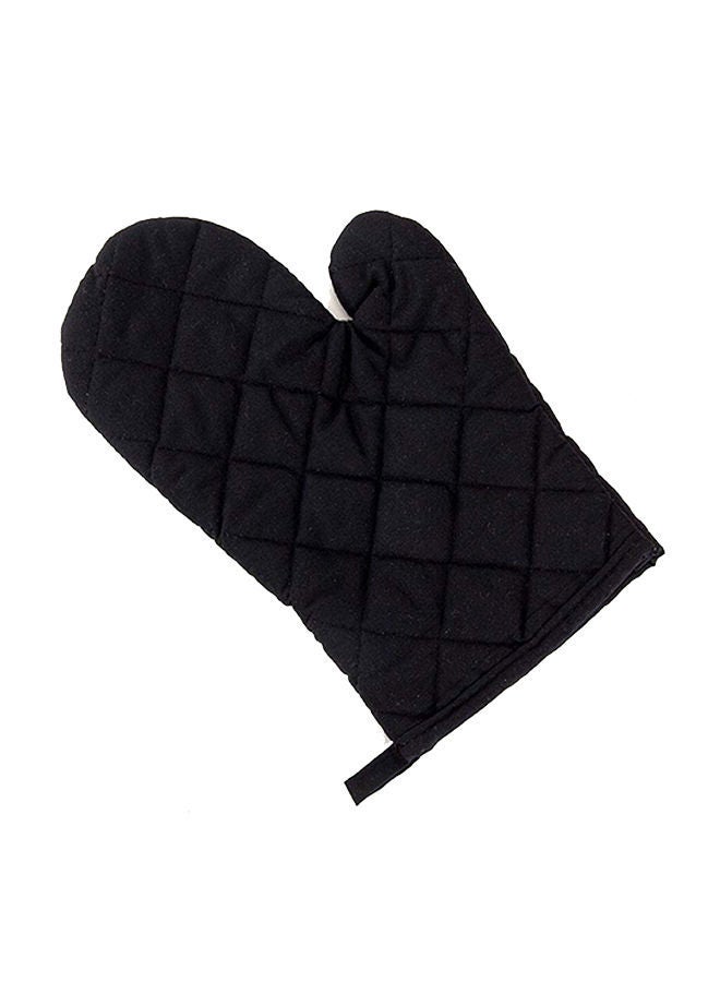 NIBEMINENT Oven Mitt Heat Proof Protector Gloves Black 28x14centimeter  - Image 1