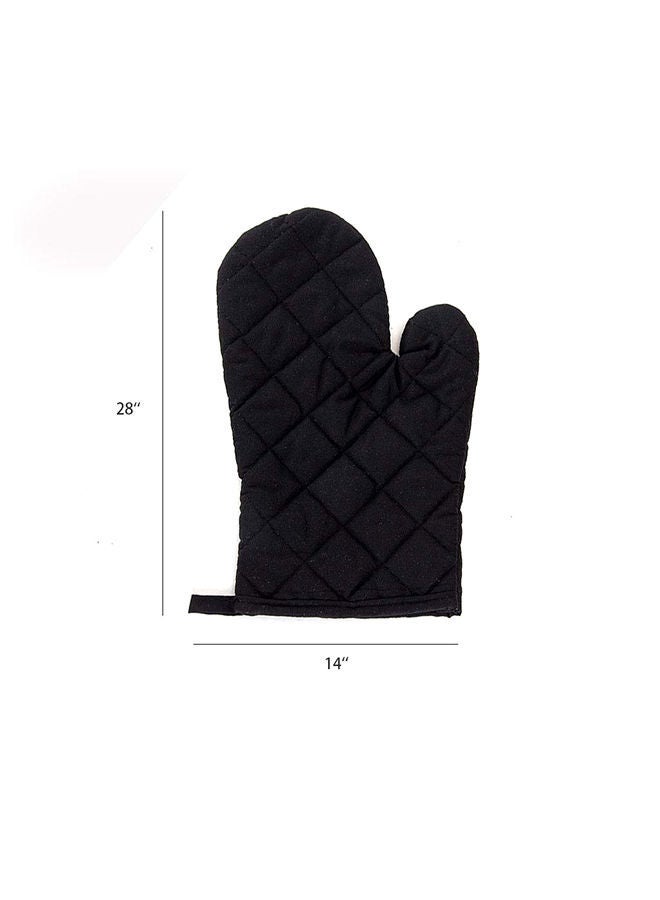 NIBEMINENT Oven Mitt Heat Proof Protector Gloves Black 28x14centimeter  - Image 2