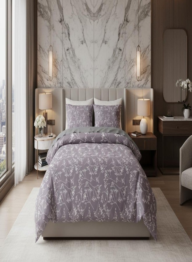 Skyla Bedsheet for Double Bed| King Size 400 TC Cotton| 108 * 108 Inch Bedsheet|King Size Bedsheet with 2 Pillow Covers(FROSTYLAVENDER) - Image 3