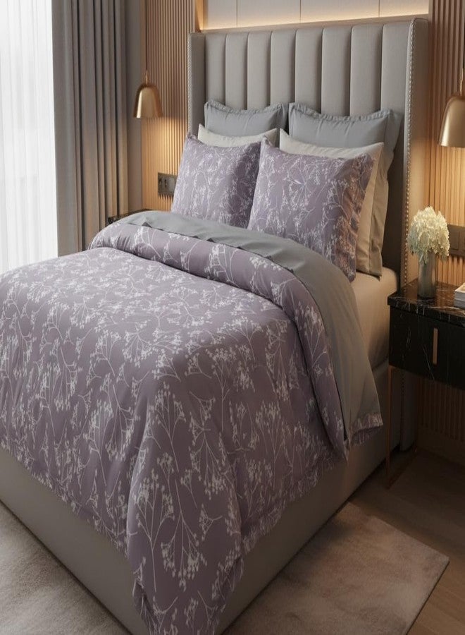 Skyla Bedsheet for Double Bed| King Size 400 TC Cotton| 108 * 108 Inch Bedsheet|King Size Bedsheet with 2 Pillow Covers(FROSTYLAVENDER) - Image 2