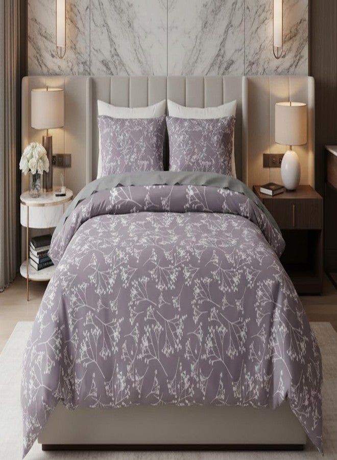 Skyla Bedsheet for Double Bed| King Size 400 TC Cotton| 108 * 108 Inch Bedsheet|King Size Bedsheet with 2 Pillow Covers(FROSTYLAVENDER) - Image 1