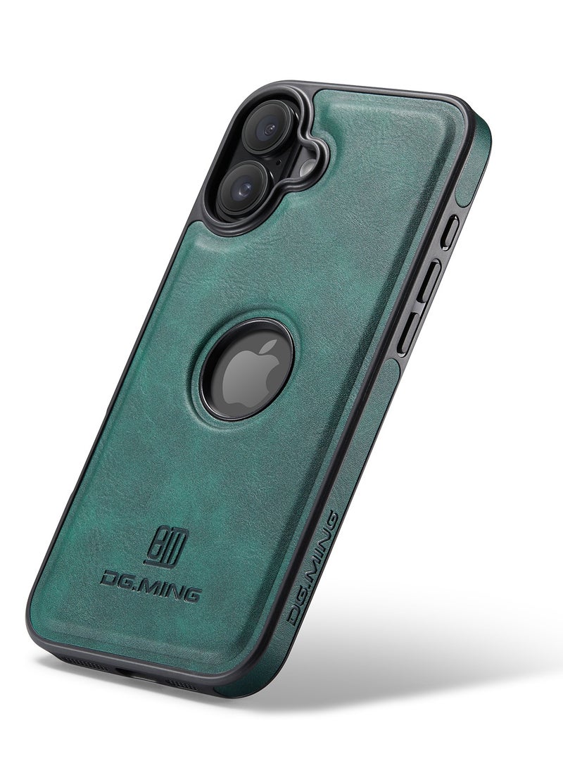 ديجمينغ جراب حماية خلفي جلد صناعي مع فتحة شعار مضاد للصدمات متوافق مع  Iphone 16  (اخضر) - Image 1