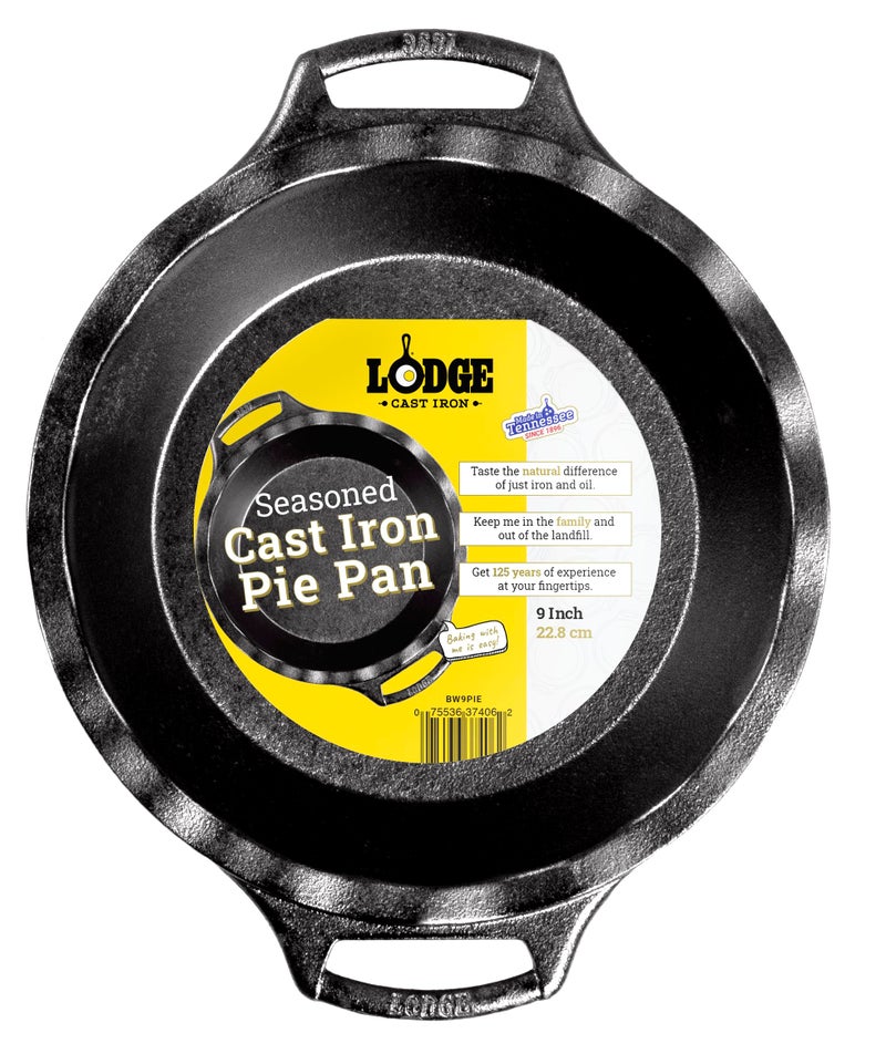 Lodge BW9PIE 9 Inch Seasoned Cast Iron Pie Pan, Black - Image 1