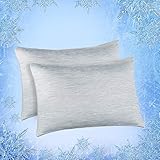 Elegear Elegear Cooling Pillowcases for Night Sweats and Hot Flashes, Japanese Q-Max 0.4 Cooling Fiber, Breathable Soft Both  - Image 1