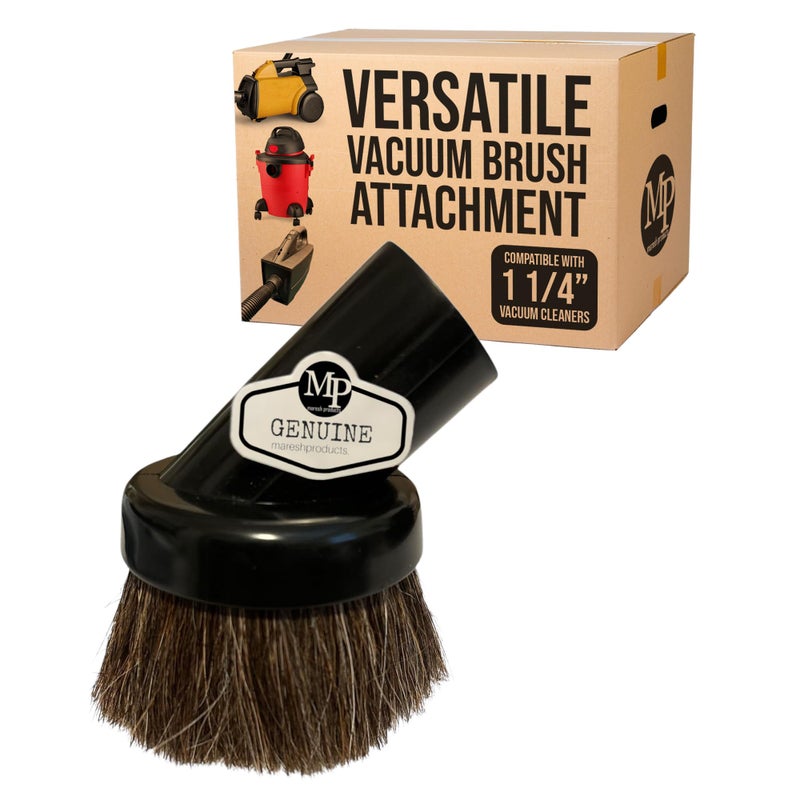 MP Maresh Products Household Cleaning Vacuum Brush Attachment  Horse Hair Vacuum Cleaner Accessories Soft Dust Floor Brush Compatible with Shop Vac 114 Cleaners for Hard Surfaces  Black