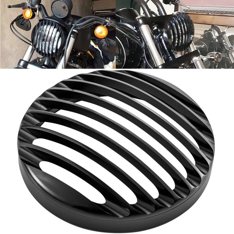 KATUR 5 34 Black Aluminum Headlight Grill Cover for 20042014 Harley Sportster XL 883 1200
