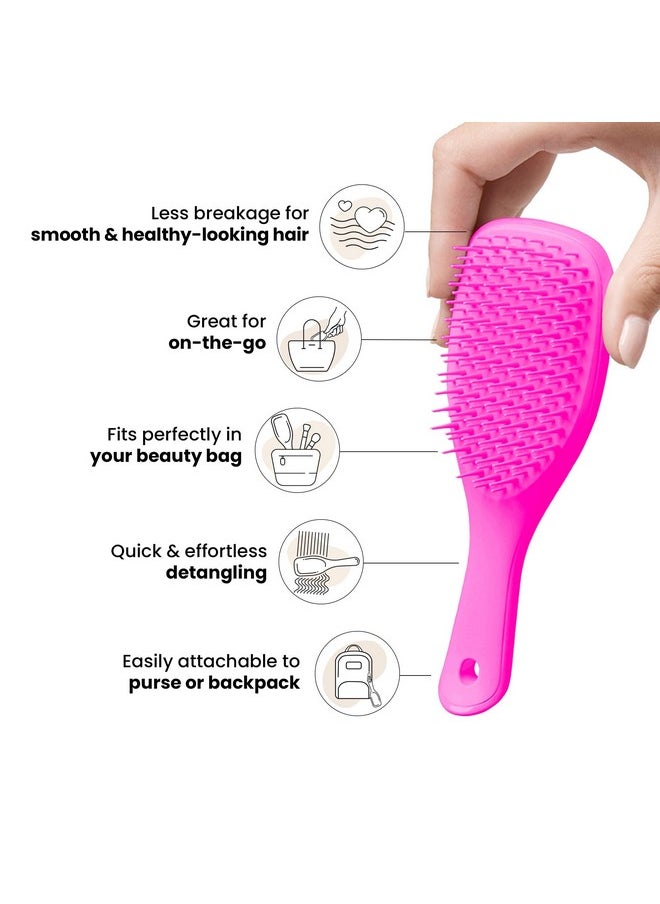 TANGLE TEEZER - Tangle Teezer Ultimate Detangler Hairbrush, Eliminates Knots & Reduces Breakage, Mini Hair Brush for Travel, Small Hands & All Hair Types, Runway pink - Image 1