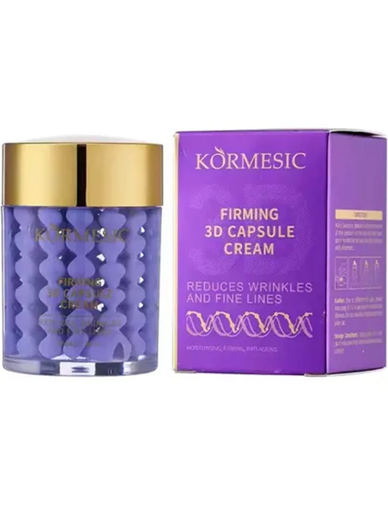 Kormesic 64g Firming 3D Capsule Cream Facial Essence Skincare Moisturizing Hydrating Firming Reduce Fine Lines and Wrinkles Purple Firming Cream Nourishes and Rejuvenates Firming Face Cream - Image 1