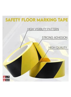 RACO RACO Beorol Warning Tape | Self-Adhesive Warning Tape for Construction Site Marking 50mm x 33m | Ideal for Home, Warehouse, Factory, School, and More (Yellow/Black)  - Image 3