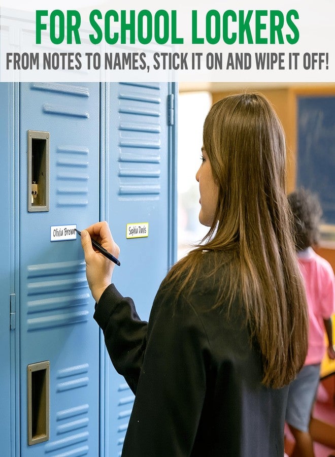 JUZARI 50 Pack Dry Erase Magnetic Labels 3.2x1.2 in - Magnetic Name Tags for Classroom Lockers School Bus - Classroom Magnets for Names - Magnet Labels for Whiteboard - Magnetic Name Plates for Classroom - Image 4
