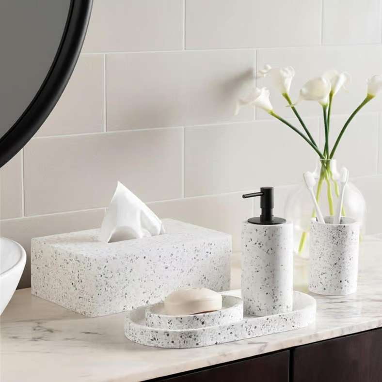 Pan Home Terrazzo Bath Tray - White - Image 3