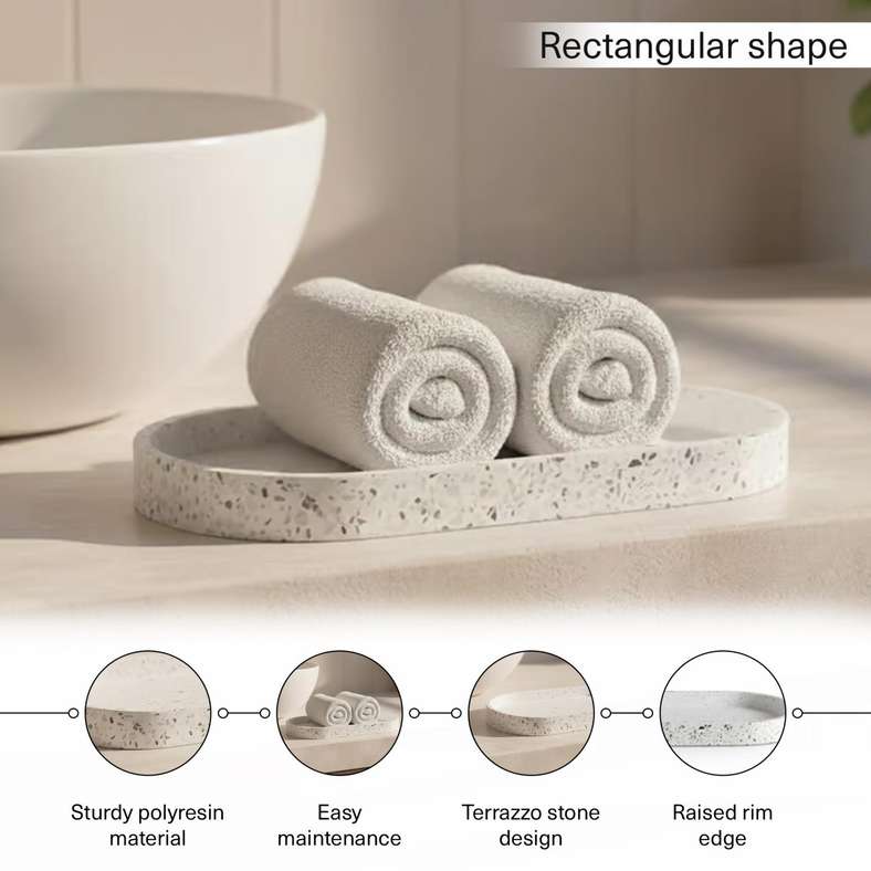 Pan Home Terrazzo Bath Tray - White - Image 5