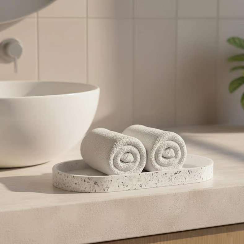 Pan Home Terrazzo Bath Tray - White - Image 1