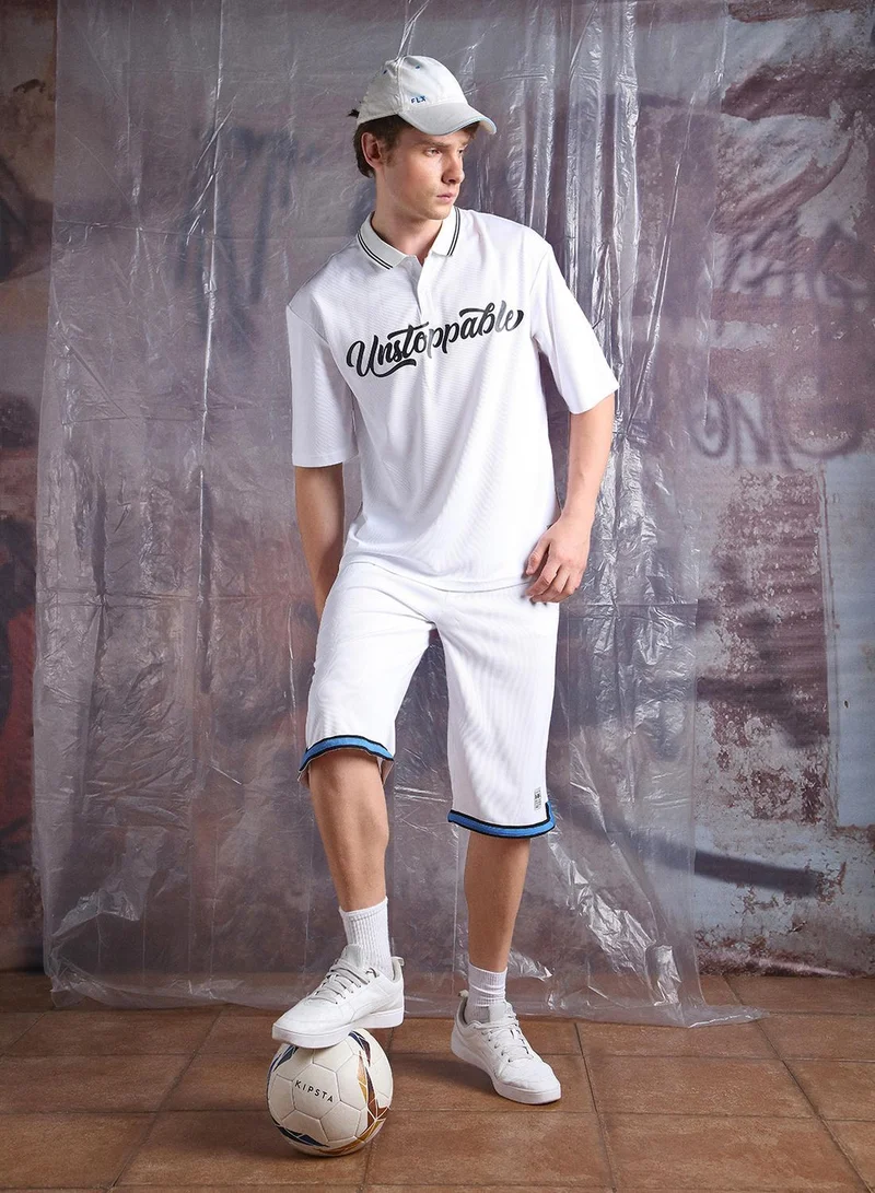 هوبرهولمي طقم شورت وتيشيرت رجالي بطبعة واسع من قماش شبكي