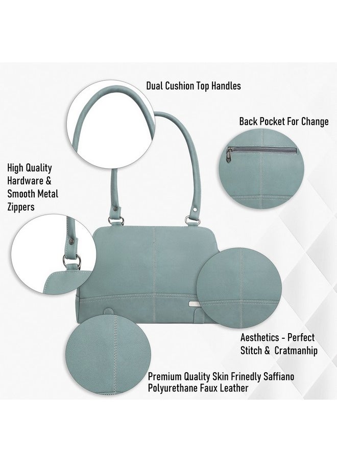 Fostelo Fostelo Women's Vegan Leather Feathers Handbags Shoulder Hobo Bag Ladies Purse (Grey) (Large)  - Image 2
