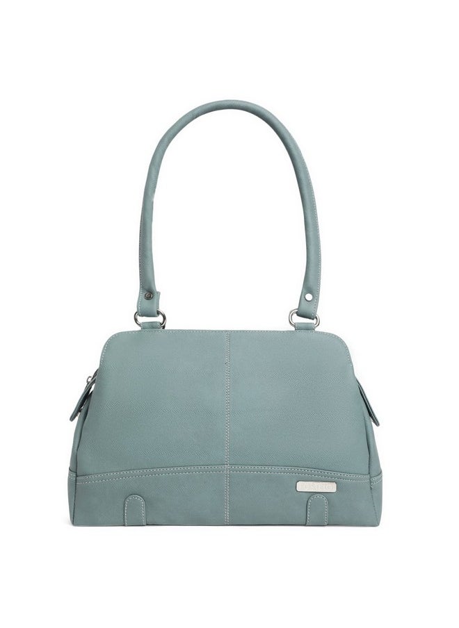 Fostelo Fostelo Women's Vegan Leather Feathers Handbags Shoulder Hobo Bag Ladies Purse (Grey) (Large)  - Image 1