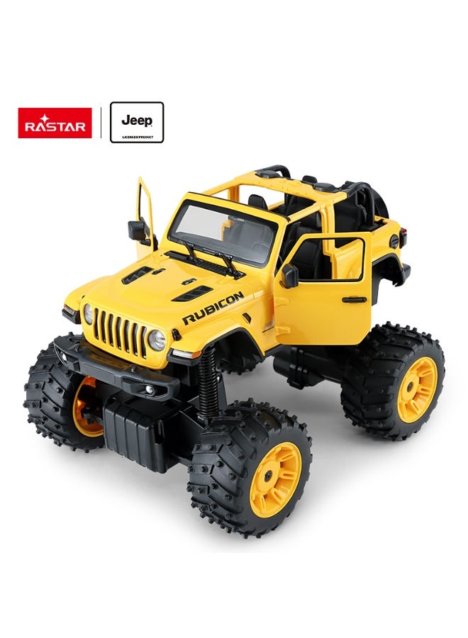Rastar 1:14 Scale Jeep Wrangler JL Big Foot Design Remote Control Car, Officially Licensed Jeep RC Toy Car for Kids - Image 1