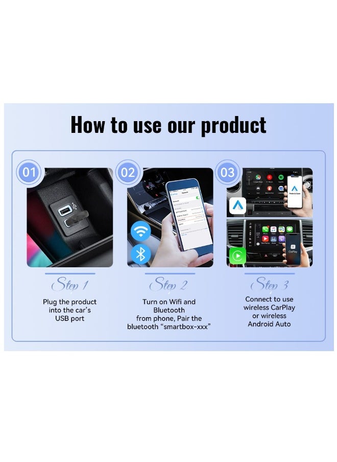Xuda - XUDA NEW Wireless CarPlay Android Auto Wireless Adapter Smart Mini Box Plug And Play WiFi Fast Connect Universal - Image 1