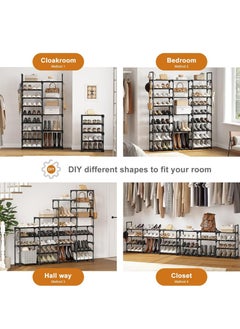 YOUGE 9-Layer Storage Shoe Rack Black 128x30x155cm  - Image 5