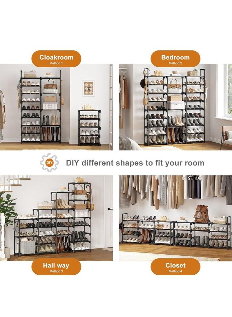 يوجي 9 طبقة تخزين حذاء حامل أسود 128x30x155cm - Image 5