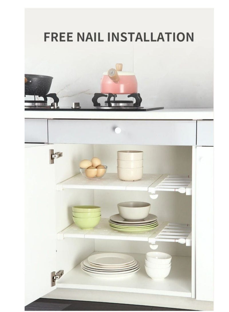 DARIYAH Adjustable Telescopic Storage Rack Expandable Separator Shelf For Wardrobe Cupboard Bookcase Compartment(Length Adjustable 42to65cm width 24cm) - Image 2