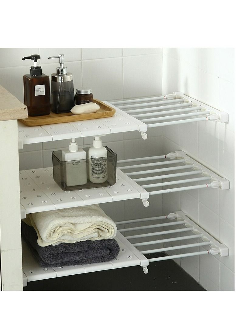 DARIYAH Adjustable Telescopic Storage Rack Expandable Separator Shelf For Wardrobe Cupboard Bookcase Compartment(Length Adjustable 42to65cm width 24cm) - Image 1