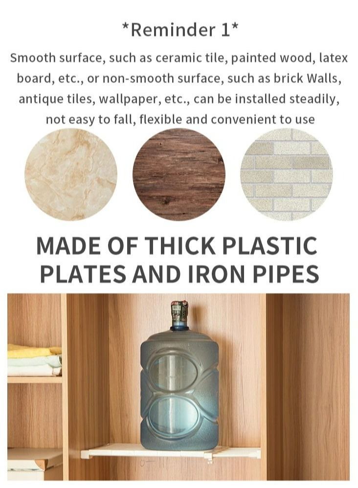 DARIYAH Adjustable Telescopic Storage Rack Expandable Separator Shelf For Wardrobe Cupboard Bookcase Compartment(Length Adjustable 42to65cm width 24cm) - Image 4