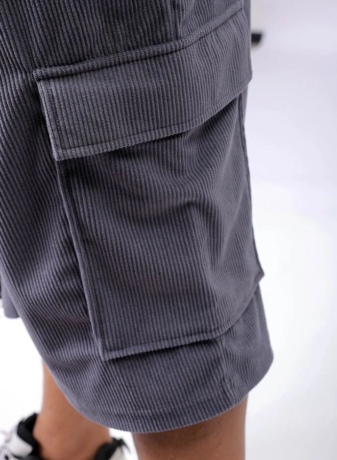 HARDSODA Men Plus Size Loose Fit Self Design Cargo Shorts