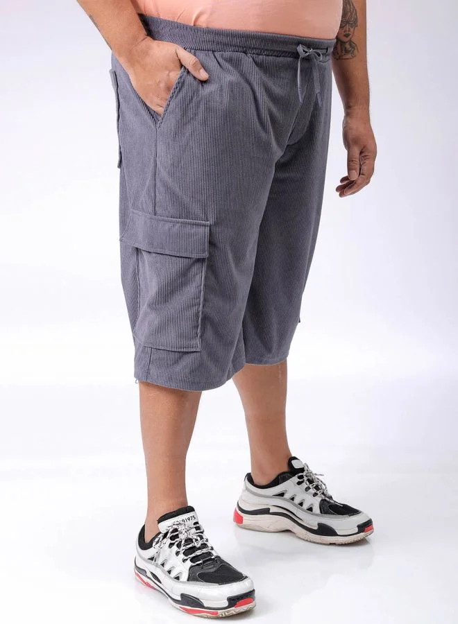 HARDSODA Men Plus Size Loose Fit Self Design Cargo Shorts