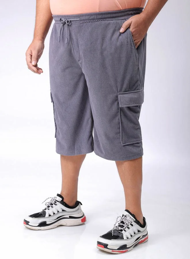 HARDSODA Men Plus Size Loose Fit Self Design Cargo Shorts