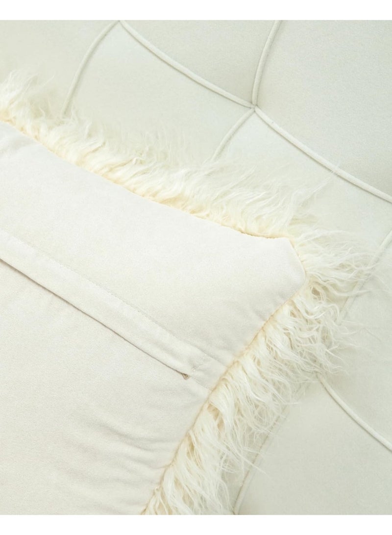 GOLD MANTIS Faux Fur Cushion Cover 45x45cm – Moonlight Mongolian Style Fluffy Throw Pillowcase with Hidden Zipper, Soft Plush Decorative for Sofa & Bed  Faux Fur Cushion Cover over) - Image 4