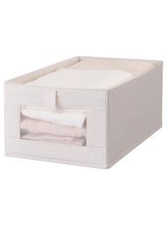 Foldable Cotton Linen Fabric Storage Bin with Clear Mesh Window - Stylish, Practical, and Versatile Organizer