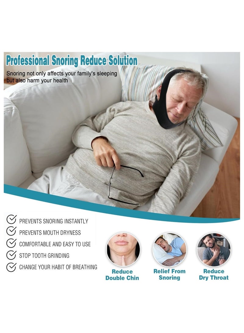Anti Snore Chin Strap for Men and Women Double Adjustable Snore Stopper Chin Strap for CPAP Users Effective Aid Snoring Solution Stop Snoring Device for Sleeping Anti Dry Mouth Breather - Image 4