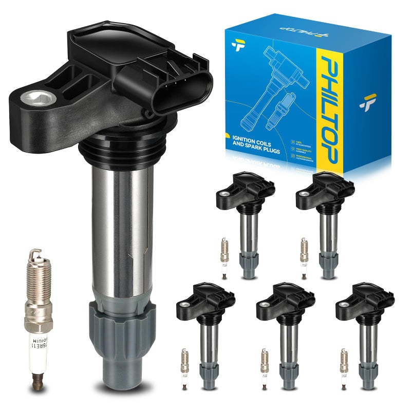PHILTOP Ignition Coil Pack and Spark Plugs Fits for ChevroletGMCBuickCadillacSaturnfor TraverseEnclaveImpalaAcadiaCamaroCTSSRXLaCrosseTerrainEquinoxXTSColoradoCanyonImpala Limited