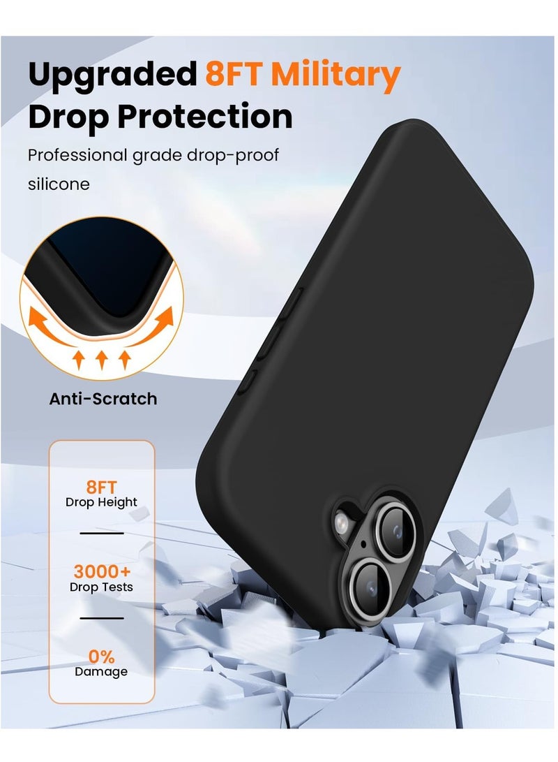 DUSALA iPhone 16 Case, Liquid Silicone Phone Case for iPhone 16 6.1 Inch, Colorful Silky-Soft Protective Cover (Black) - Image 5