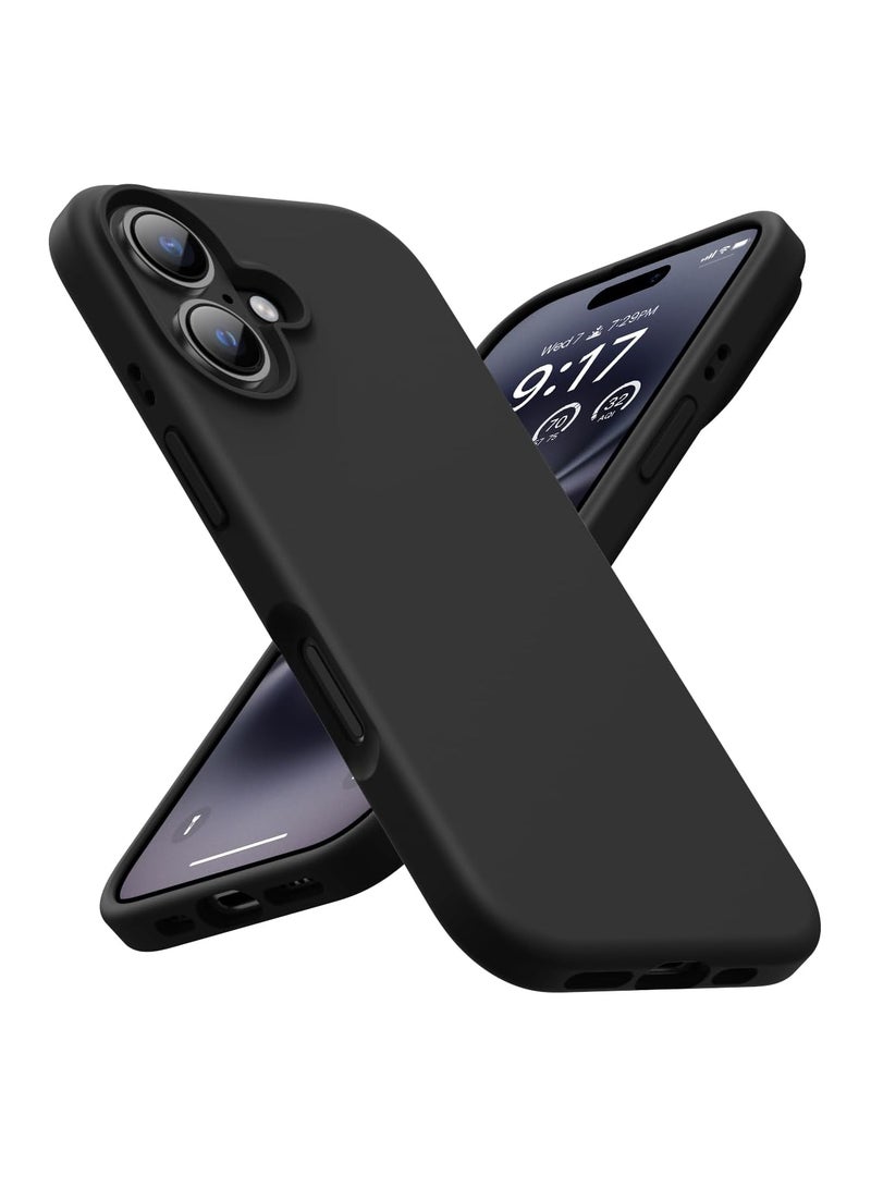 DUSALA iPhone 16 Case, Liquid Silicone Phone Case for iPhone 16 6.1 Inch, Colorful Silky-Soft Protective Cover (Black) - Image 1
