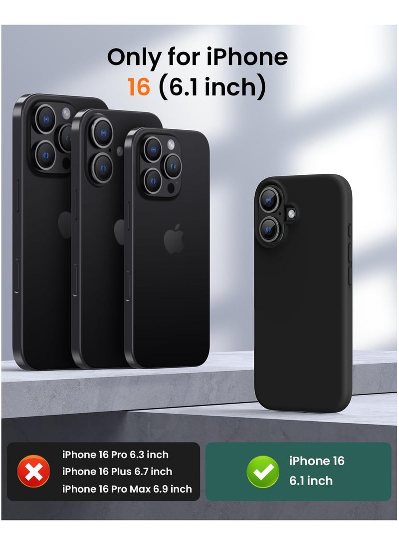 DUSALA iPhone 16 Case, Liquid Silicone Phone Case for iPhone 16 6.1 Inch, Colorful Silky-Soft Protective Cover (Black) - Image 2