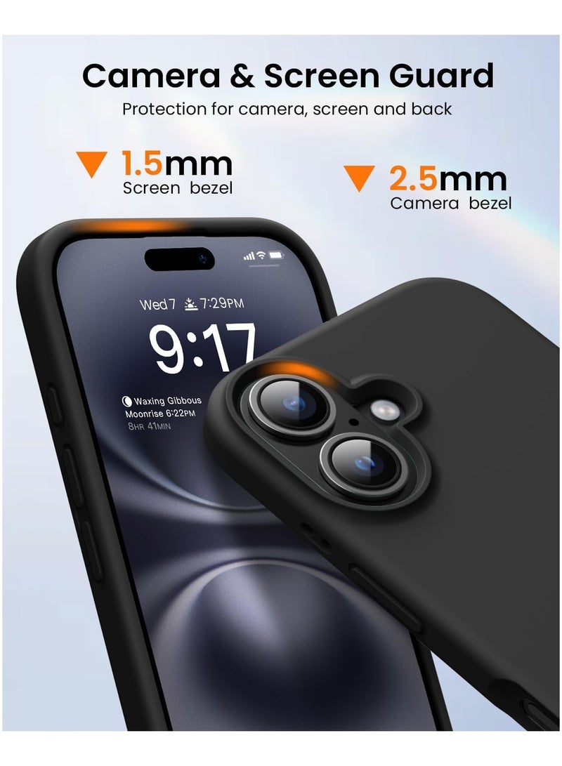 DUSALA iPhone 16 Case, Liquid Silicone Phone Case for iPhone 16 6.1 Inch, Colorful Silky-Soft Protective Cover (Black) - Image 4