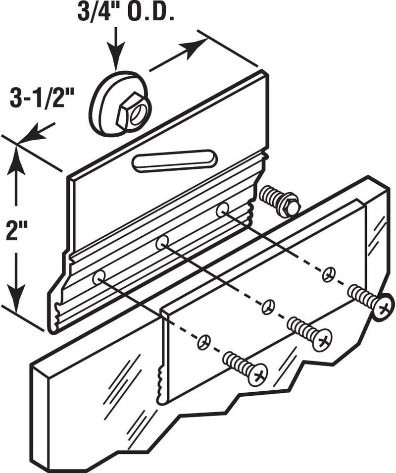 Prime-Line Products M 6053 Frameless Shower Door Top Bracket and Roller (2-Pack) - Chrome Finish - Image 2