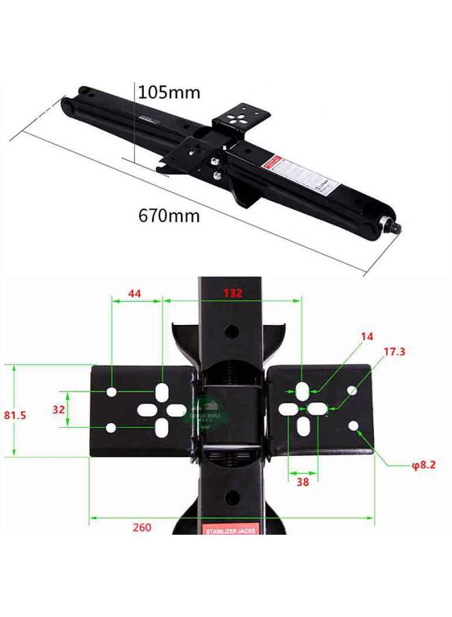 RV Legs Self-towing C- Type Square Cabin Camp Parking Stable Jack Trailer Accessories Support Wheel Legs-Color:2 Legs + 1 Manual Shaker  - Image 4