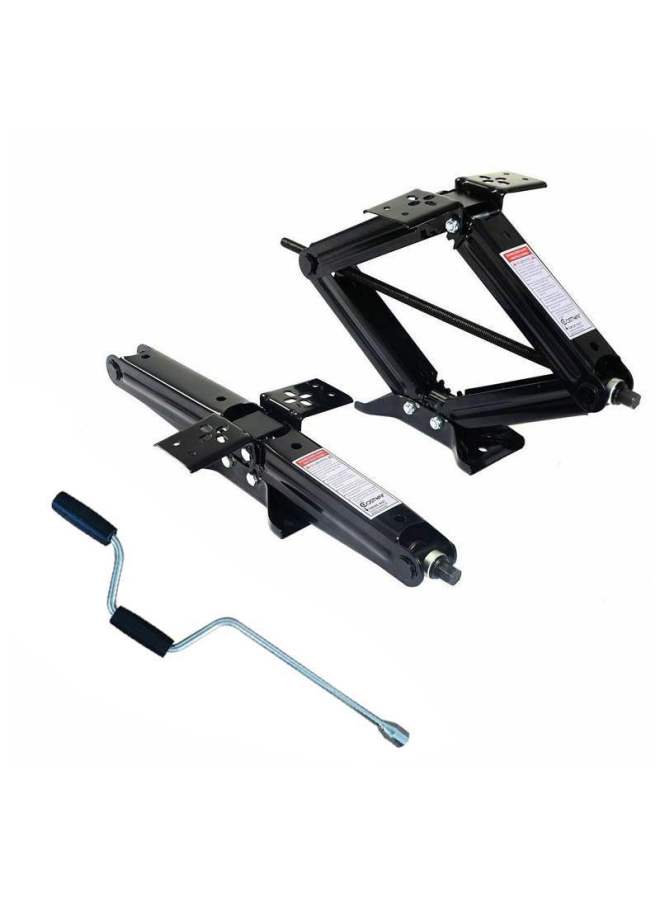 RV Legs Self-towing C- Type Square Cabin Camp Parking Stable Jack Trailer Accessories Support Wheel Legs-Color:2 Legs + 1 Manual Shaker  - Image 1