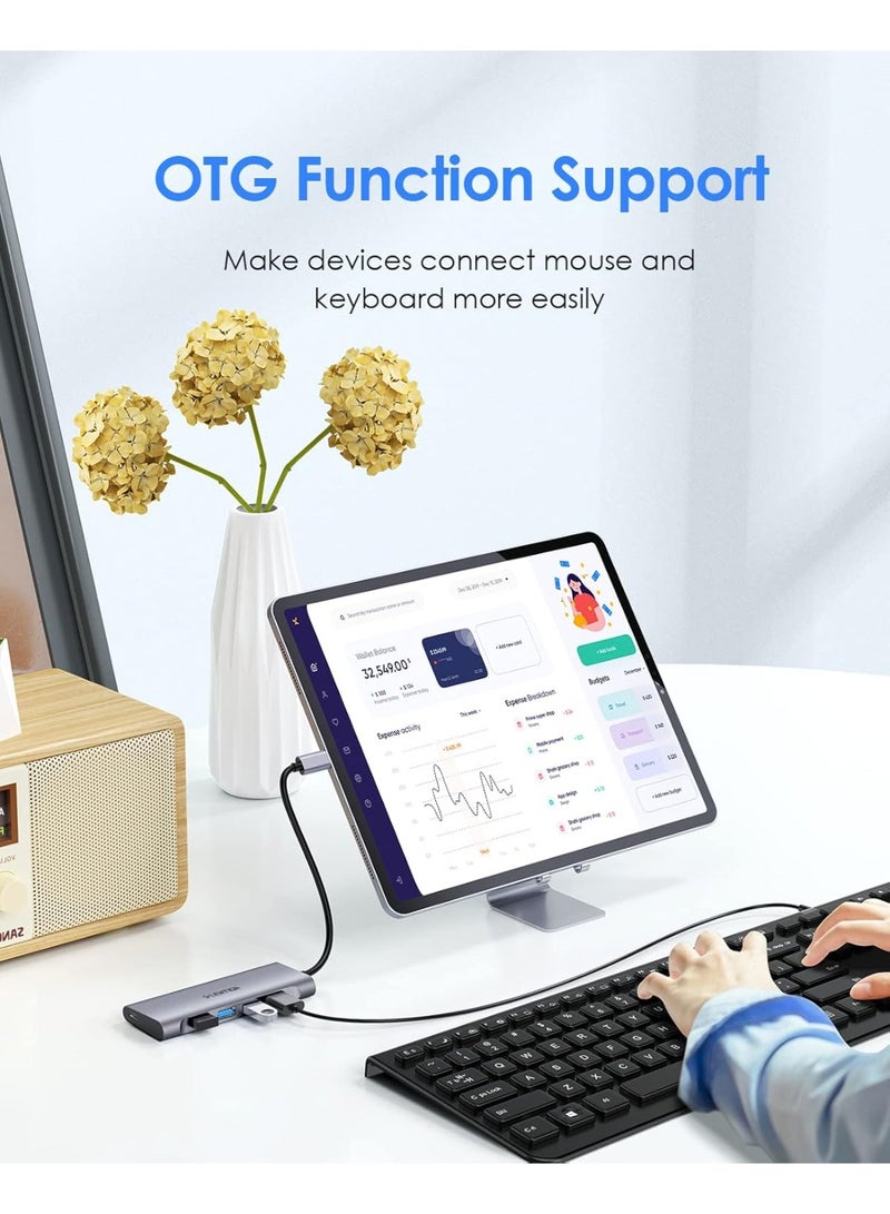 LENTION USB C Hub with 4 USB 3.0 Ports and Type C Charging Compatible 2023-2016 MacBook Pro 13/15/16, New Mac Air, Surface Book 2/Go, Chromebook, More,... - Image 4