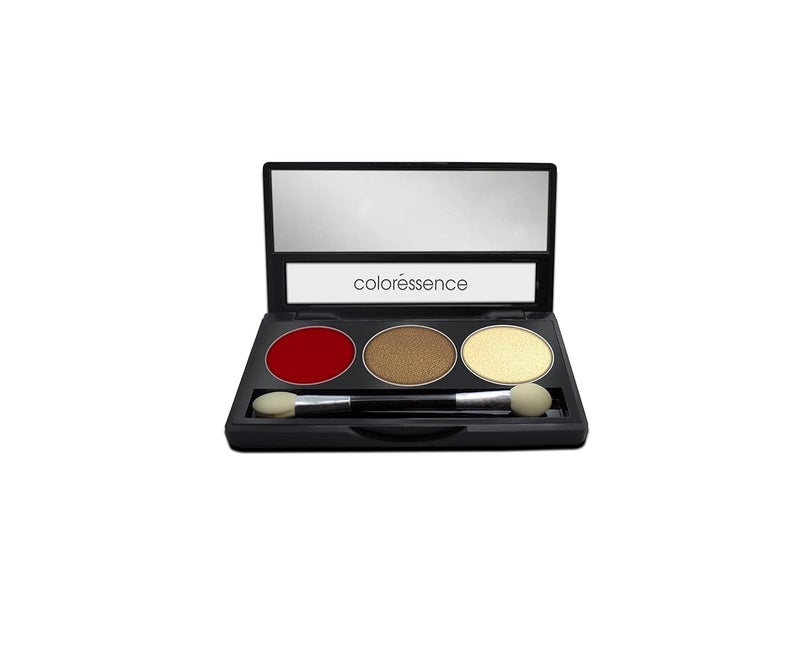 COLORESSENCE Satin Eye Shades Pearl Pigment Smooth Formula Eyeshadow Makeup Palatte Be Bride With FREE Eyebrow Styler 2 In 1 Black - Image 3